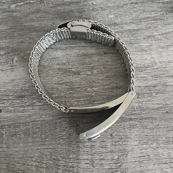 NEW! Unisex Medical Stainless Steel Mesh Bracelet Top Plate Opens! - Picture 2 of 2